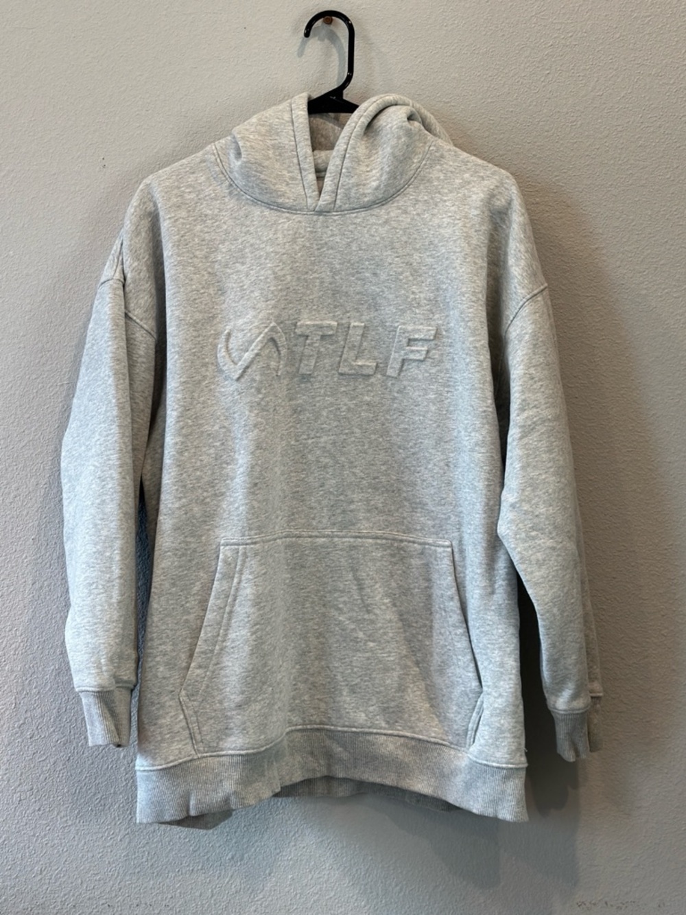 TLF Light Gray Embossed Logo Hooded Sweatshirt
